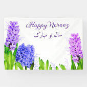 Flowers Paars Blue Pink Hyacinth Happy Norooz Spandoek (Horizontaal)