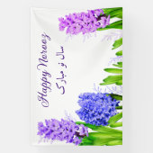 Flowers Paars Blue Pink Hyacinth Happy Norooz Spandoek (Verticaal)