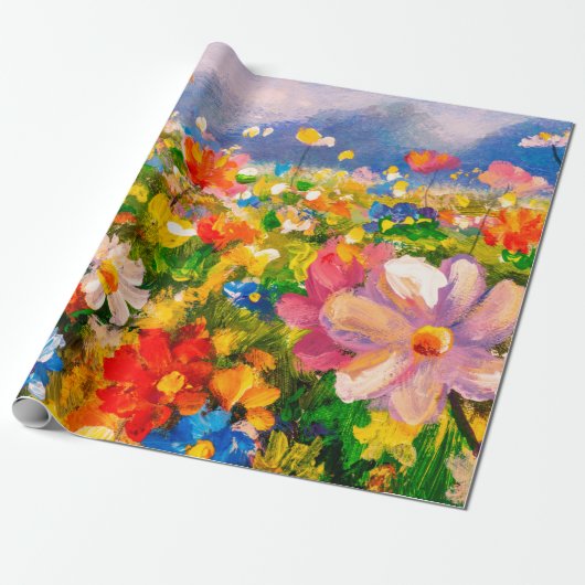 Flowers paintings monet painting claude impression cadeaupapier (Uitgerold)