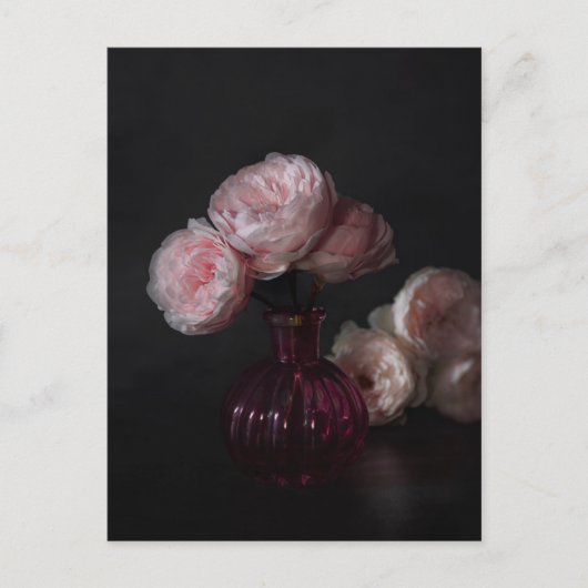Flowers Pale Pink Peonies in Vase Briefkaart (Voorkant)