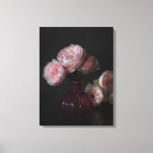 Flowers Pale Pink Peonies in Vase Canvas Afdruk (Voorkant)