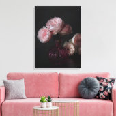 Flowers Pale Pink Peonies in Vase Canvas Afdruk (Insitu (Woonkamer))