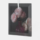 Flowers Pale Pink Peonies in Vase Glas Ornament (Voorkant links)