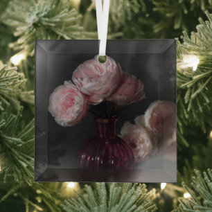 Flowers Pale Pink Peonies in Vase Glas Ornament