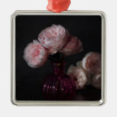 Flowers Pale Pink Peonies in Vase Metalen Ornament (Voorkant)