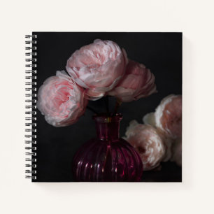 Flowers Pale Pink Peonies in Vase Notitieboek
