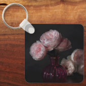 Flowers Pale Pink Peonies in Vase Sleutelhanger (Voorkant)