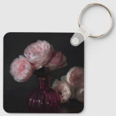 Flowers Pale Pink Peonies in Vase Sleutelhanger (Achterkant)