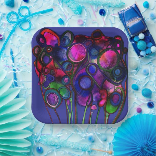 Flowers Papieren Bordje (Feest)