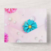 Flowers Patroon 7 All In One Uitnodiging (Achterkant)