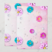 Flowers Patroon 7 Bedankkaart (Voorkant / Achterkant)