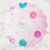 Flowers Patroon 7 Wijnglaslabel (Achterkant)