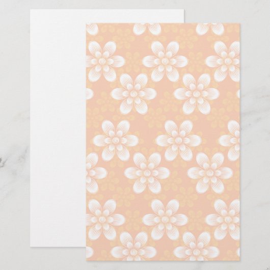 Flowers Patroon Briefpapier (Voorkant / Achterkant)