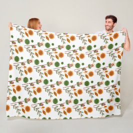 Flowers Patroon Fleece Deken