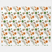 Flowers Patroon Fleece Deken (Voorkant (Horizontaal))