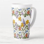 Flowers Patroon Latte Mok (Rechterhoek)