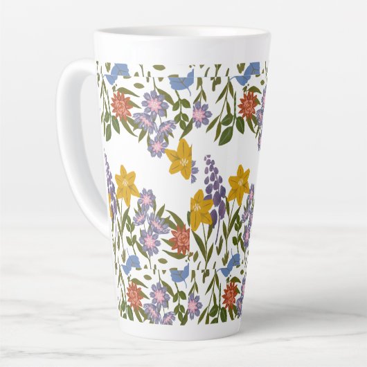 Flowers Patroon Latte Mok (Linkerhoek)