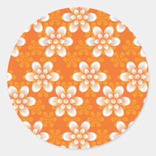 Flowers Patroon Ronde Sticker