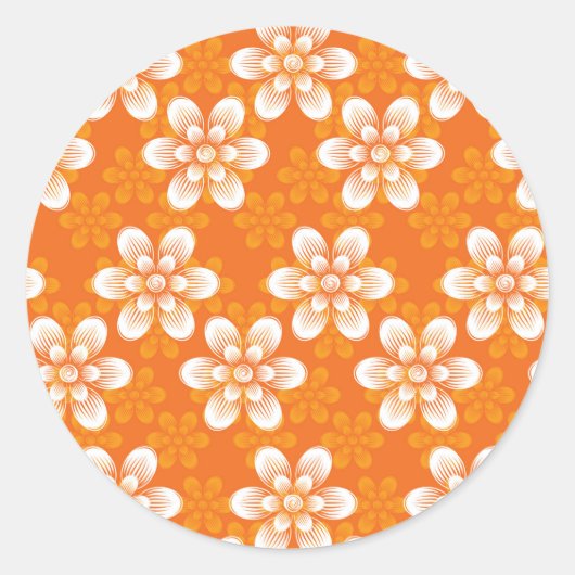 Flowers Patroon Ronde Sticker (Voorkant)