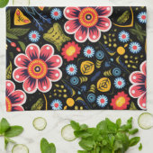 Flowers Patroon Theedoek (Gevouwen)