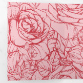 Flowers Pattern 14 Drieluik Wenskaart (Binnenzijde eerst)