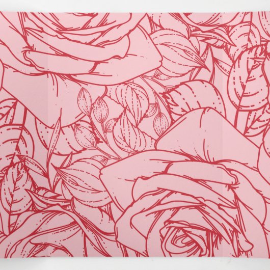 Flowers Pattern 14 Drieluik Wenskaart (Binnenkant midden)