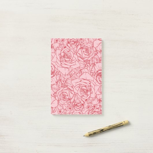 Flowers Pattern 14 Post-it® Notes (Op bureau)