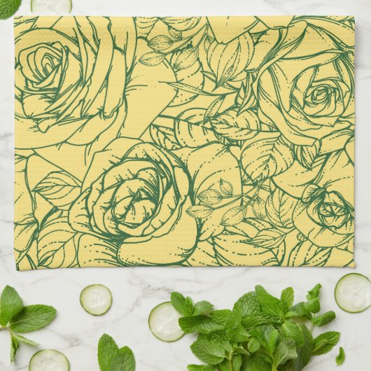 Flowers Pattern 15 Theedoek (Gevouwen)