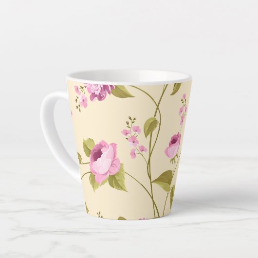 Flowers Pattern 16 Latte Mok (Linkerhoek)