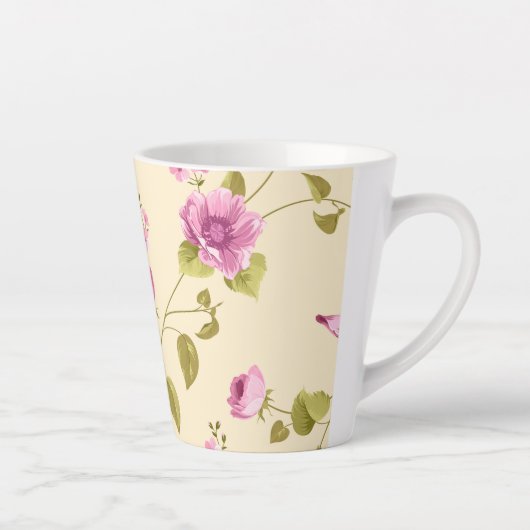 Flowers Pattern 16 Latte Mok (Rechts)