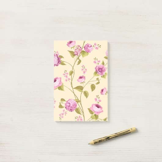 Flowers Pattern 16 Post-it® Notes (Op bureau)