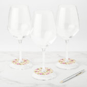 Flowers Pattern 16 Wijnglaslabel (Set)