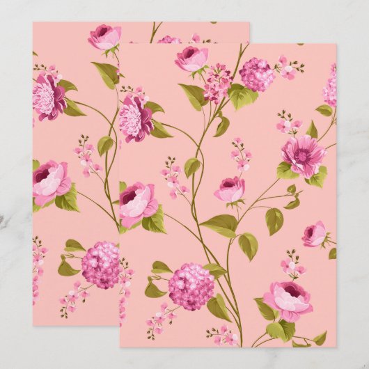 Flowers Pattern 17 Bedankkaart (Voorkant / Achterkant)