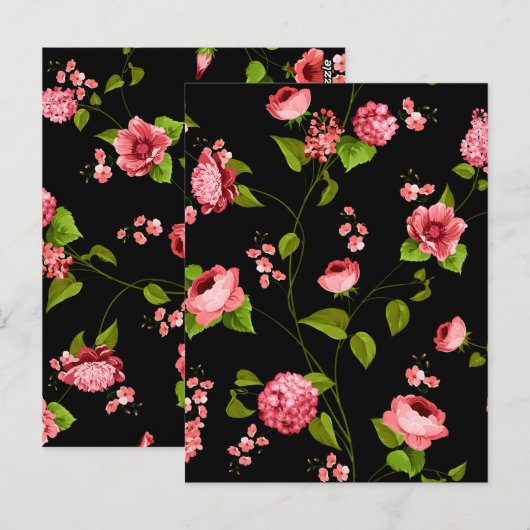 Flowers Pattern 18 Briefkaart (Voorkant / Achterkant)