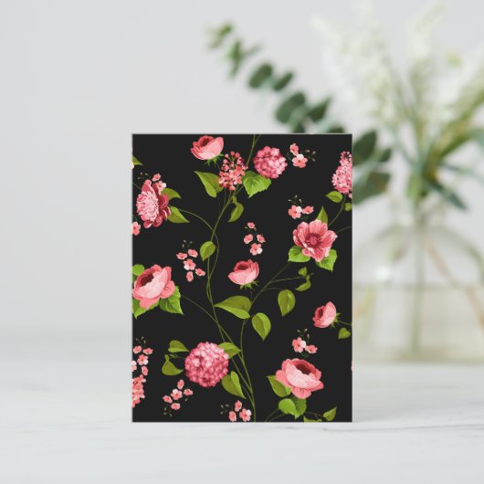Flowers Pattern 18 Feestdagenkaart (Staand voorkant)