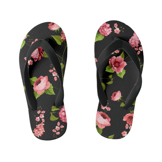 Flowers Pattern 18 Kinder Teenslippers (Voetbed)