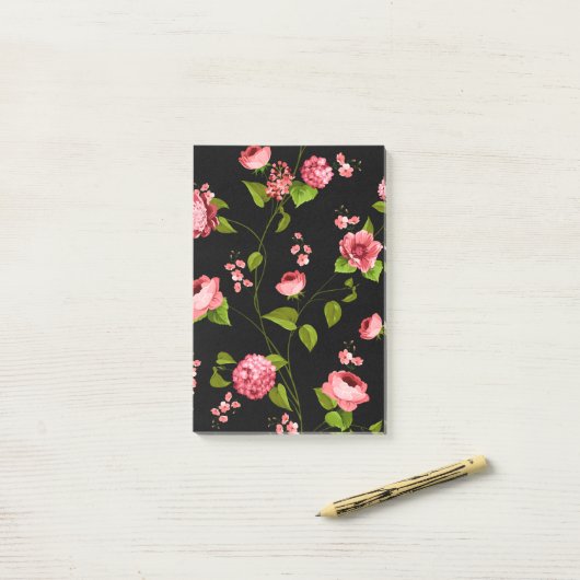 Flowers Pattern 18 Post-it® Notes (Op bureau)