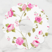 Flowers Pattern 19 Wijnglaslabel (Voorkant)