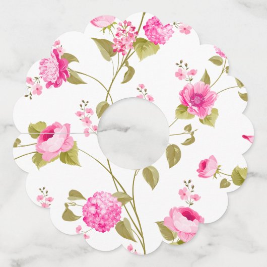 Flowers Pattern 19 Wijnglaslabel (Achterkant)