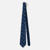 Flowers Pattern Groomsmen Navy Blue Floral Liberty Stropdas (Voorkant)