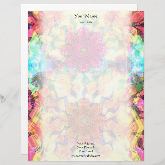 Flowers Pattern Letterhead Briefhoofd Ontwerp (Voorkant / Achterkant)