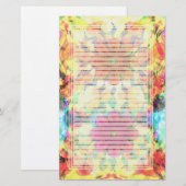 Flowers Pattern Lined Stationery Briefpapier (Voorkant / Achterkant)