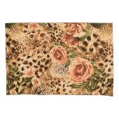 Flowers Pattern met Leopard Print Kussensloop (Voorkant)