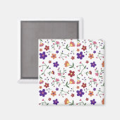 Flowers Pattern Natuur Design Flora Plant Magneet (Voorkant / Achterkant)