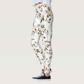 Flowers Pattern White en Brown Leggings (Links)