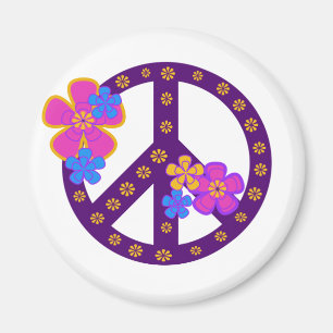Flowers Peace Symbol Magneet