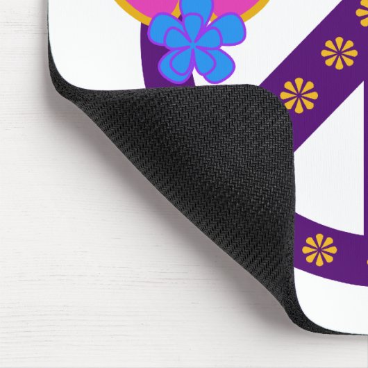 Flowers Peace Symbol Muismat (Hoek)