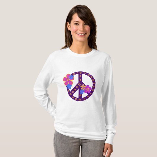 Flowers Peace Symbol T-shirts en cadeaus (Voorkant volledig)