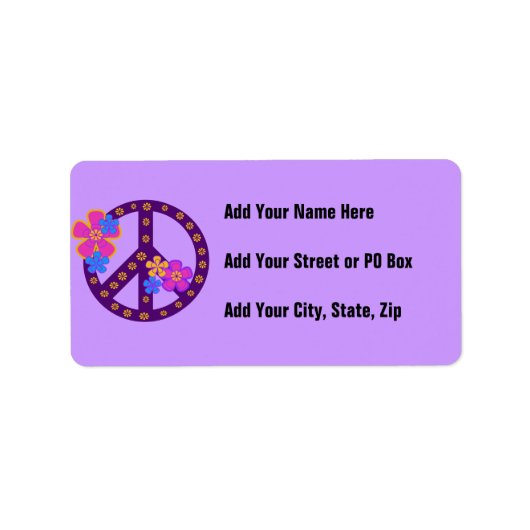 Flowers Peace Symbol T-shirts en cadeaus Etiket (Voorkant)