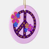 Flowers Peace Symbol T-shirts en cadeaus Keramisch Ornament (Rechts)